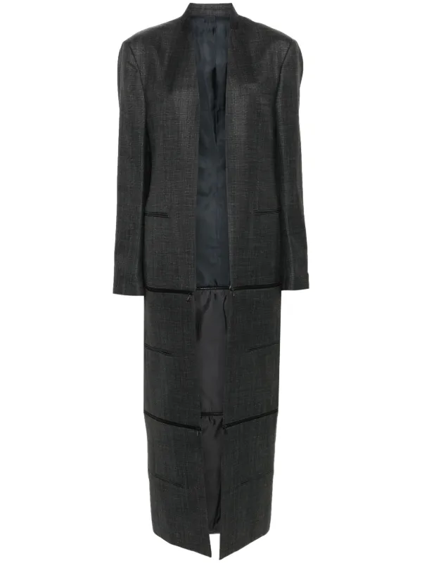 Bettter X Zegna Transformer Collarless Coat in Grey