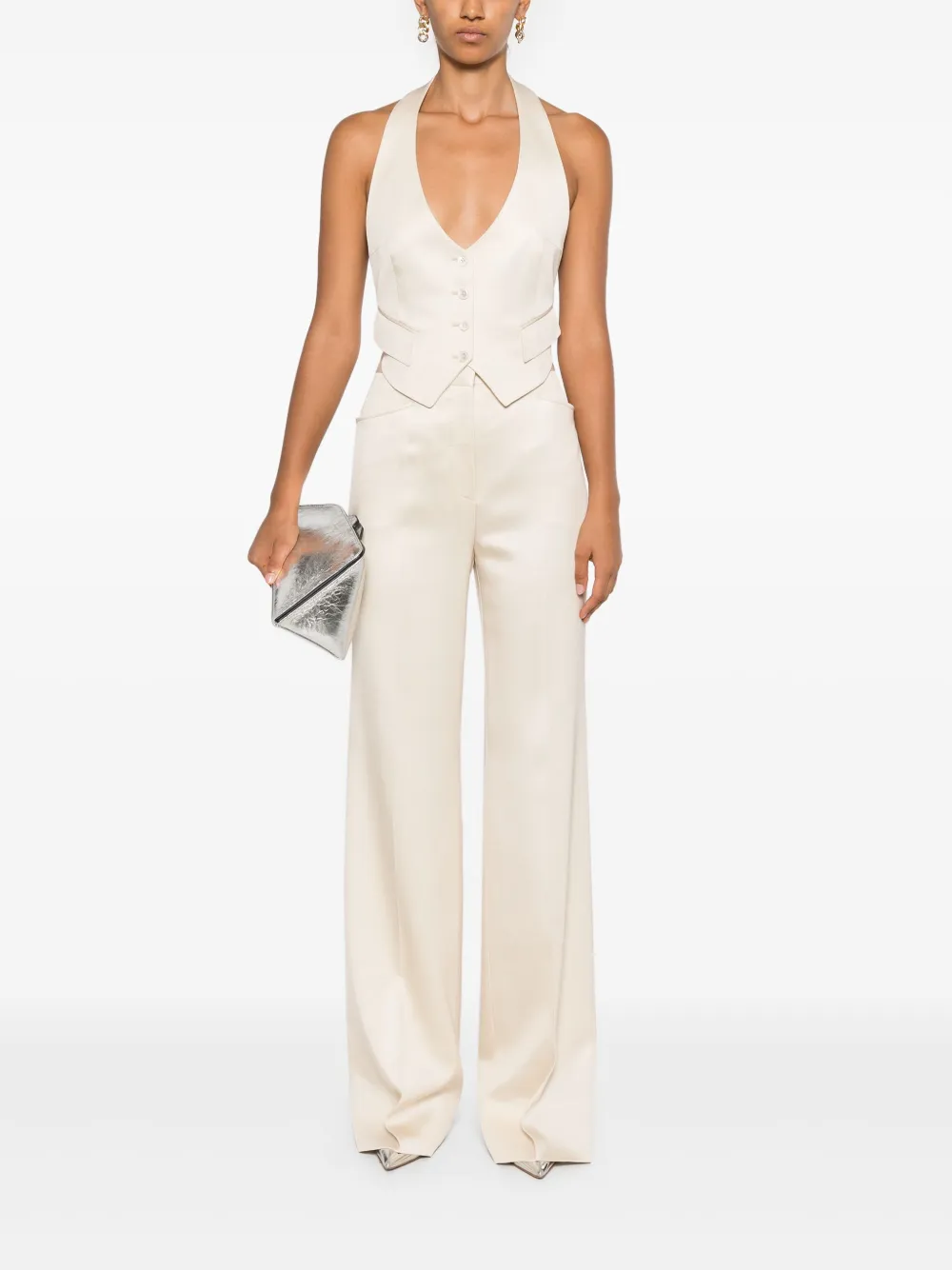 TOM FORD Twill gilet met open rug - Beige