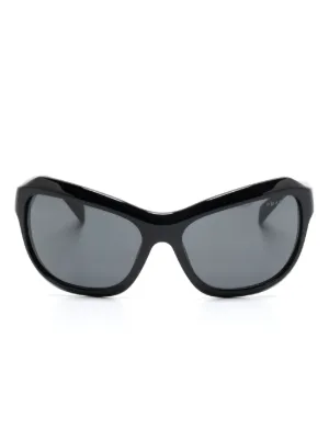 Prada プラダ シンボル オーバルサングラス | ブラック | FARFETCH JP