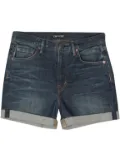 TOM FORD logo-patch denim shorts - Blue