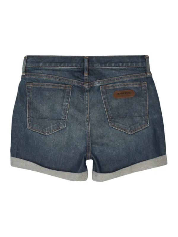TOM FORD logo-patch Denim Shorts | Blue | FARFETCH