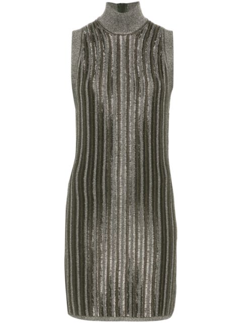 TOM FORD metallic-threading ribbed mini dress Women