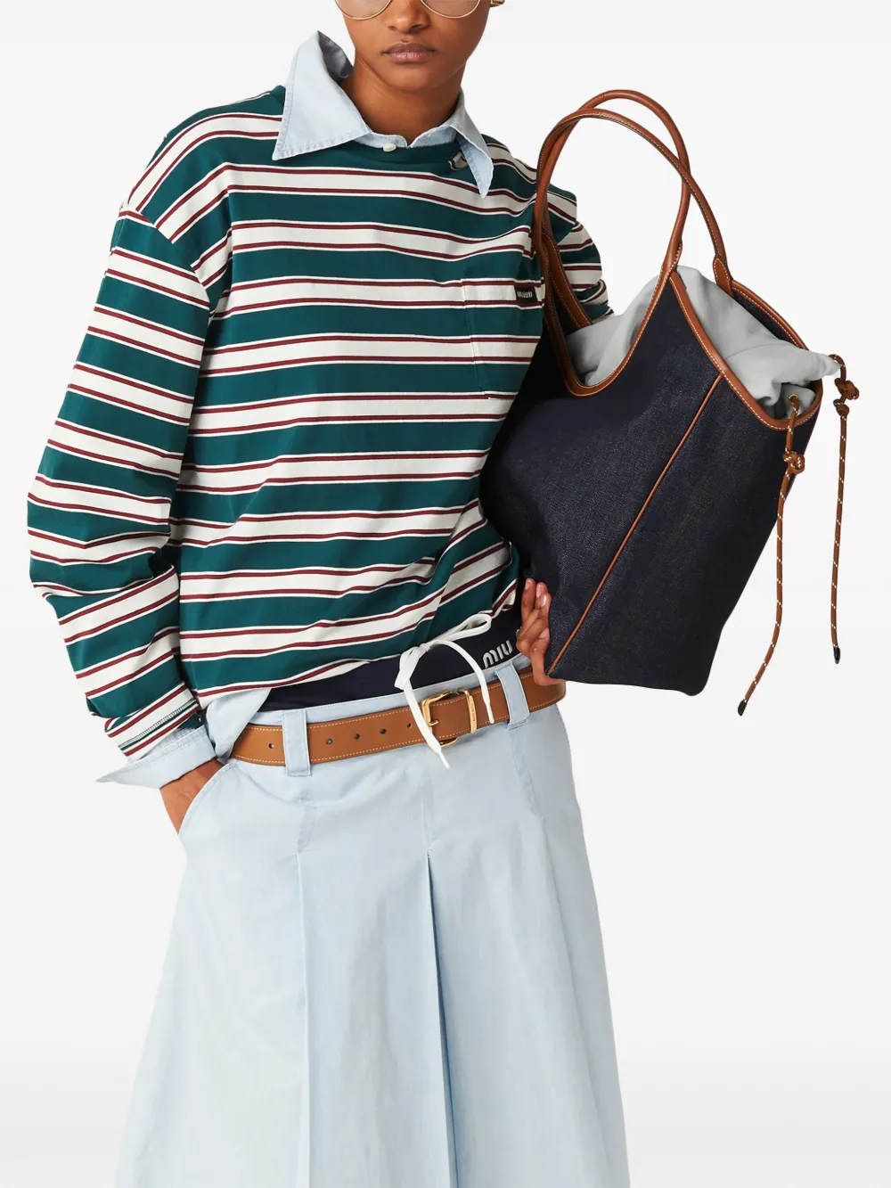 Miu Miu striped cotton T-shirt