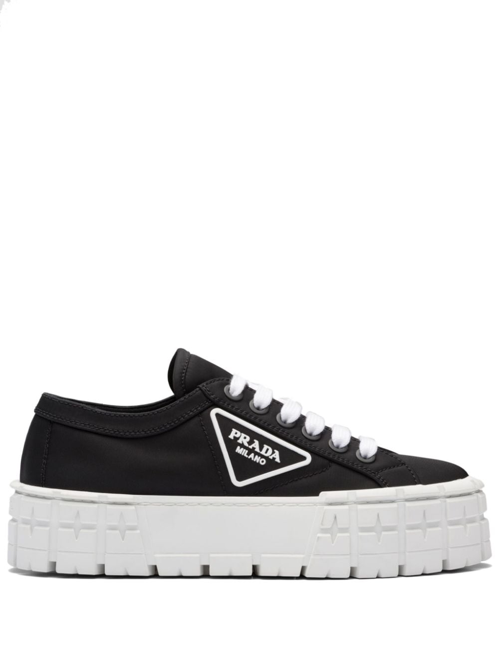Shop Prada Double Wheel Platform Sneakers In Black