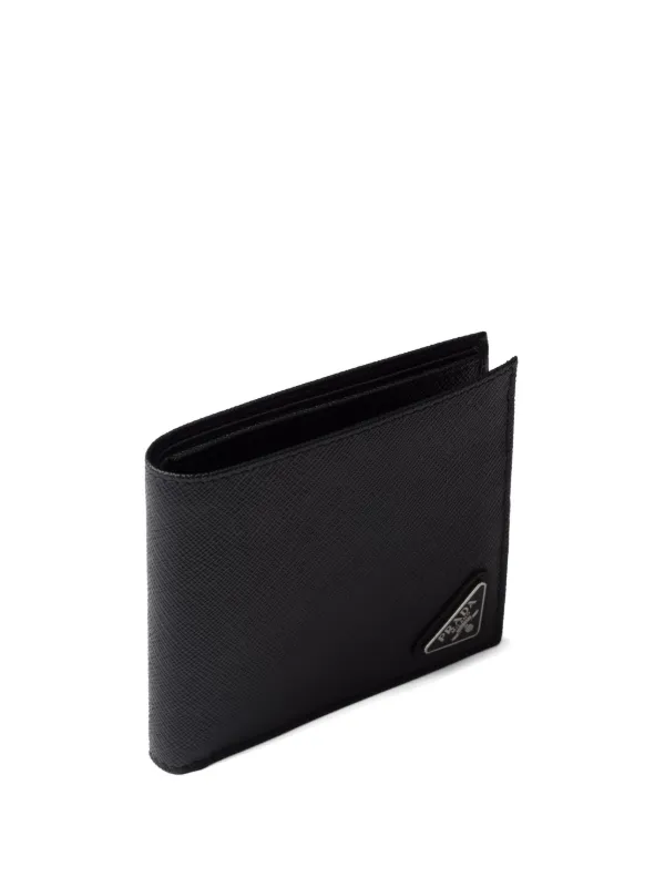 Prada Portafoglio bi-fold Con Logo a Triangolo Nero FARFETCH IT