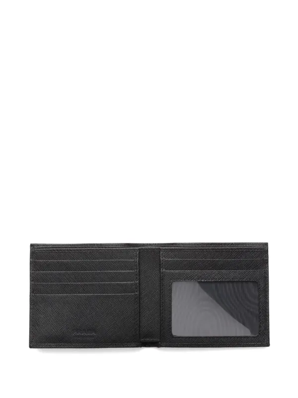 Prada triangle-logo bi-fold Leather Wallet | Black | FARFETCH ID