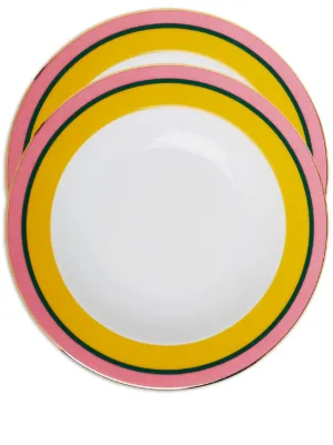 La DoubleJ geometric-print Porcelain Dinner Plate (set Of two