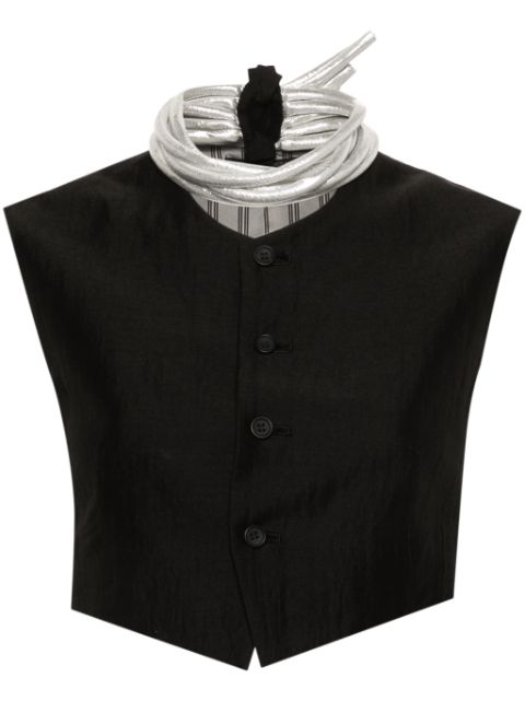 Yohji Yamamoto detachable-collar twill vest 