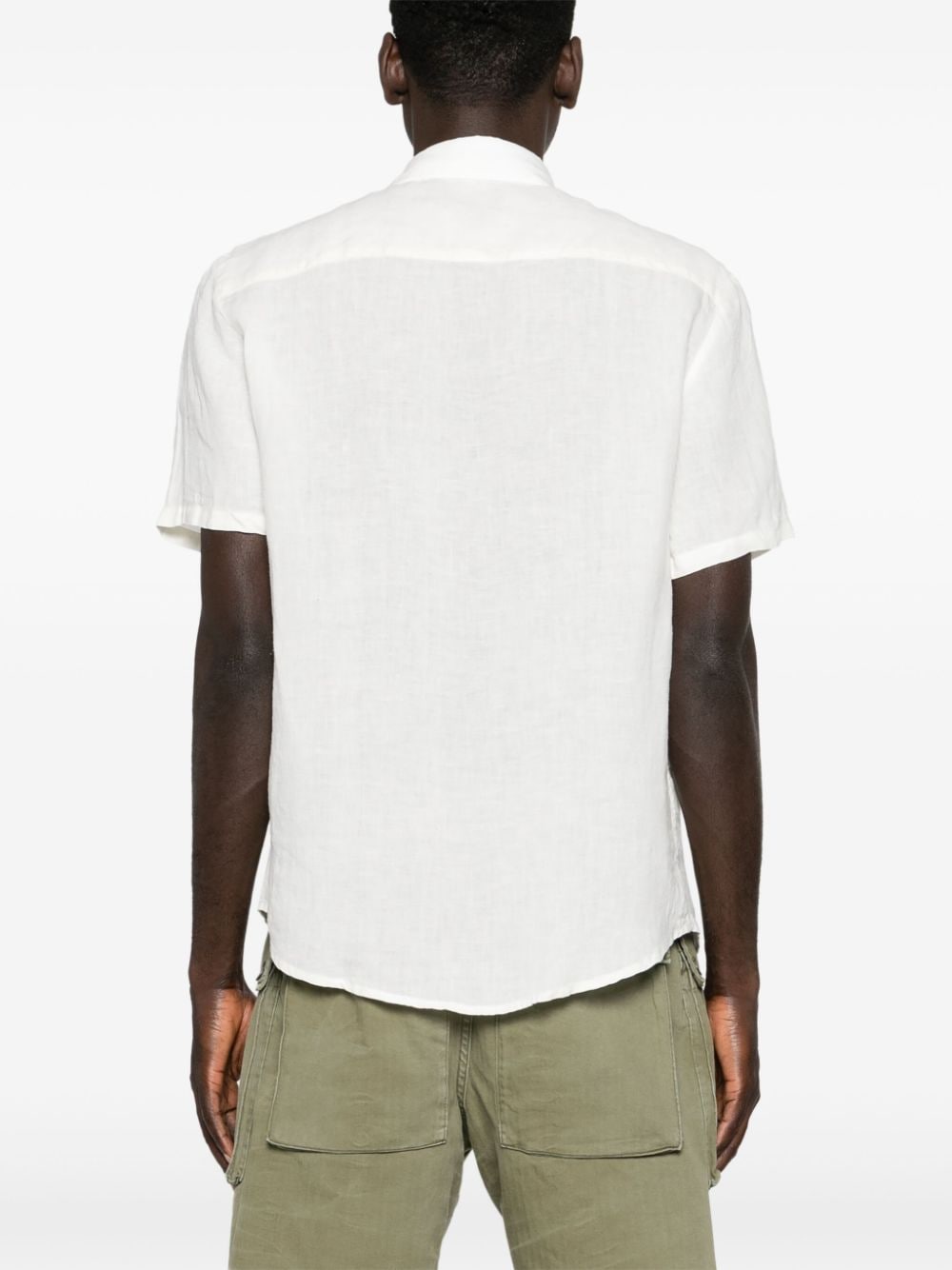 Shop Apc Chest-pocket Linen Shirt In White