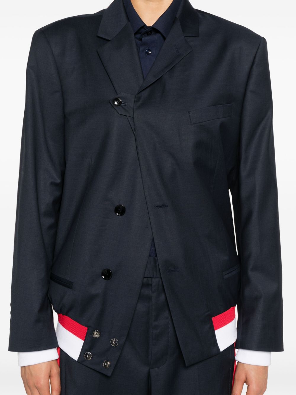 Shop Bettter X Fila Notched-lapels Bomber-blazer In Blue