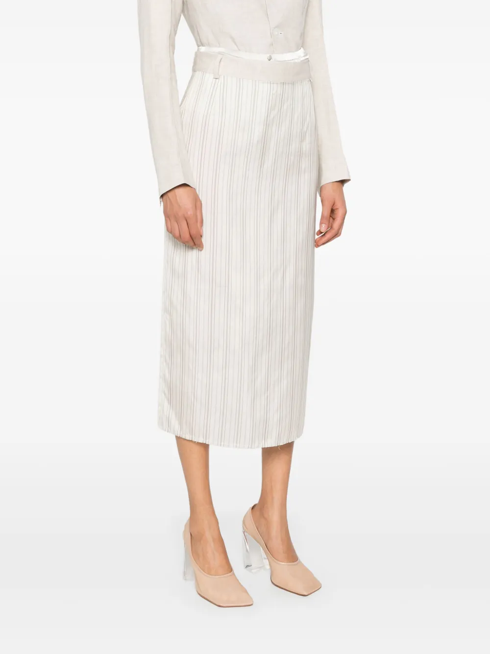 BETTTER x Zegna gestreepte midi-rok Beige