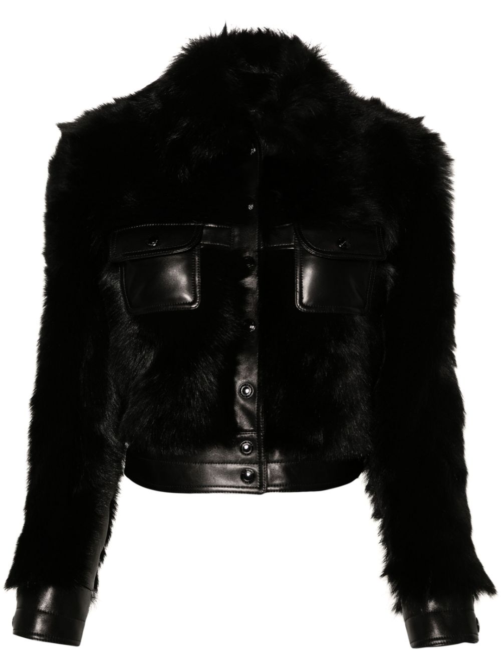 Tom Ford Spread-collar Shearling Jacket In Black