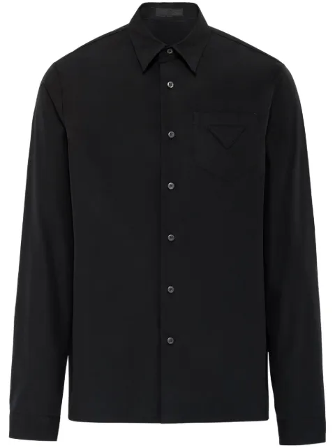 Prada triangle-logo cotton shirt