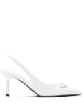 Prada 75mm leather slingback pumps - White