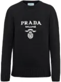 Prada logo-intarsia wool-cashmere jumper - Black