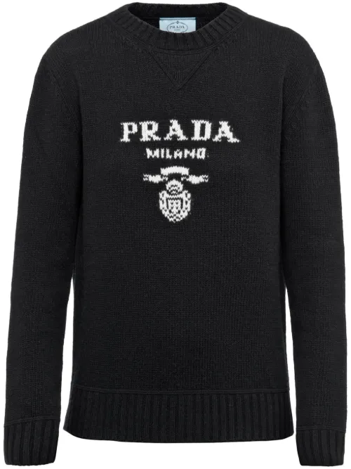Pull en maille intarsia - Prada - Modalova