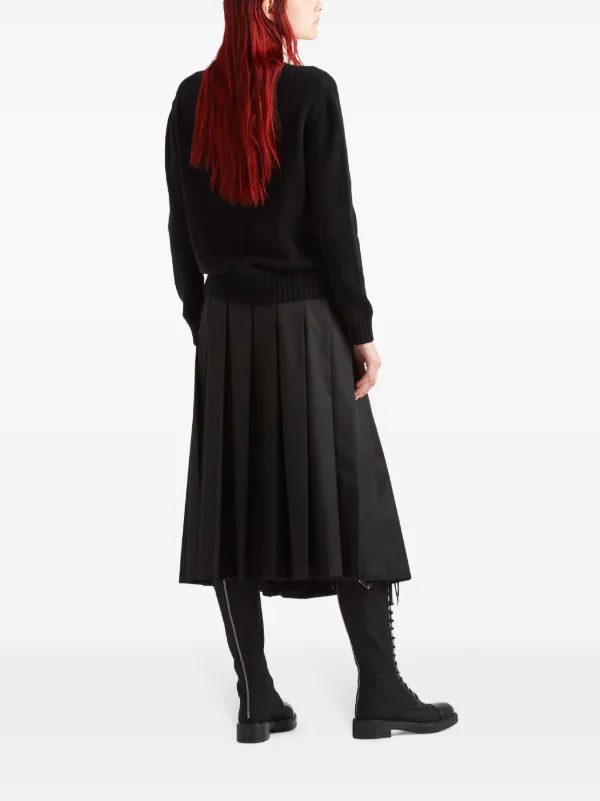 Prada インターシャ ロゴ セーター | ブラック | FARFETCH JP Prada インターシャ ロゴ セーター | ブラック | FARFETCH JP