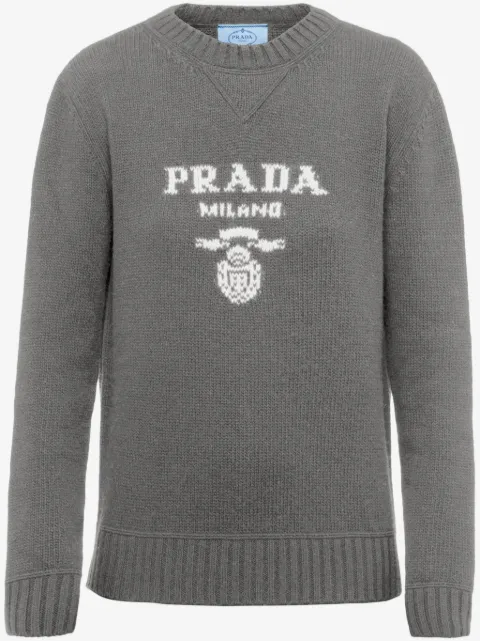 Prada Suéter de cashmere com logo intarsia
