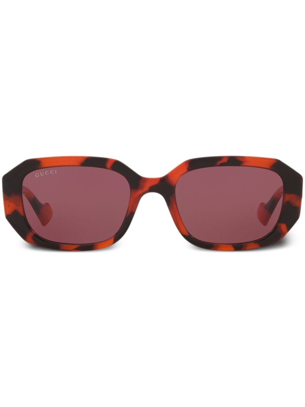 Gucci Eyewear Zonnebril met rechthoekig montuur Oranje