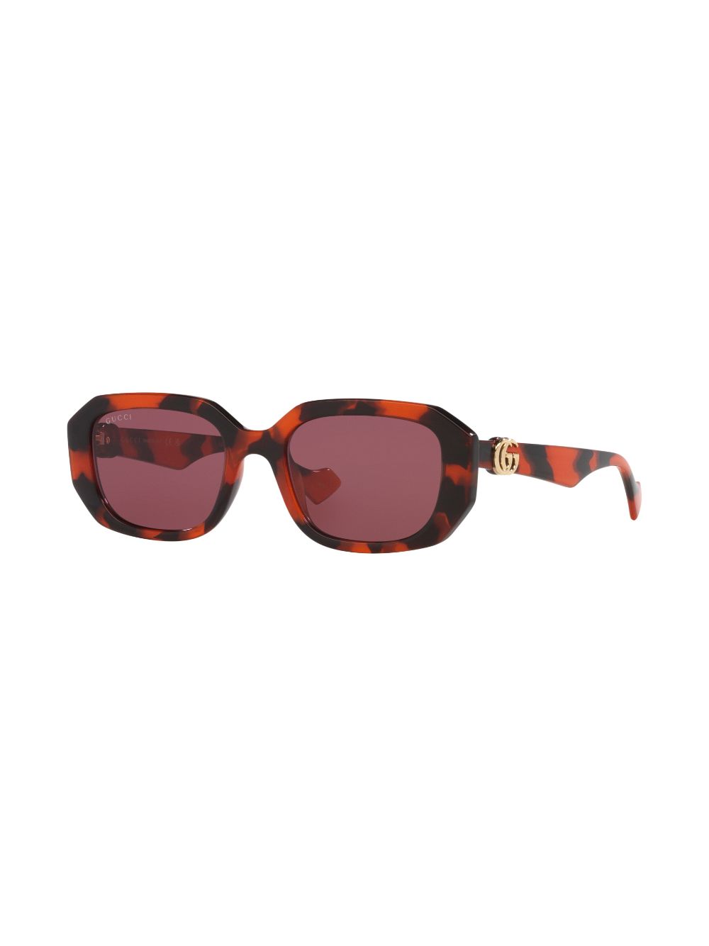 Gucci Eyewear Zonnebril met rechthoekig montuur - Oranje