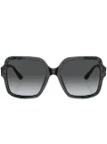 Jimmy Choo Eyewear glitter-embellished square-frame sunglasses - Black
