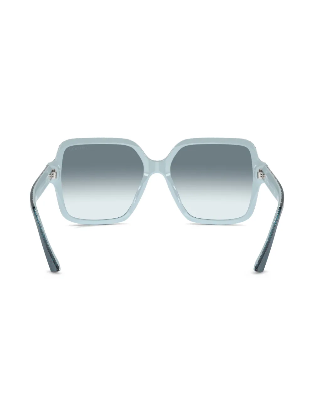 JIMMY CHOO GLITTER-EMBELLISHED SQUARE-FRAME SUNGLASSES
