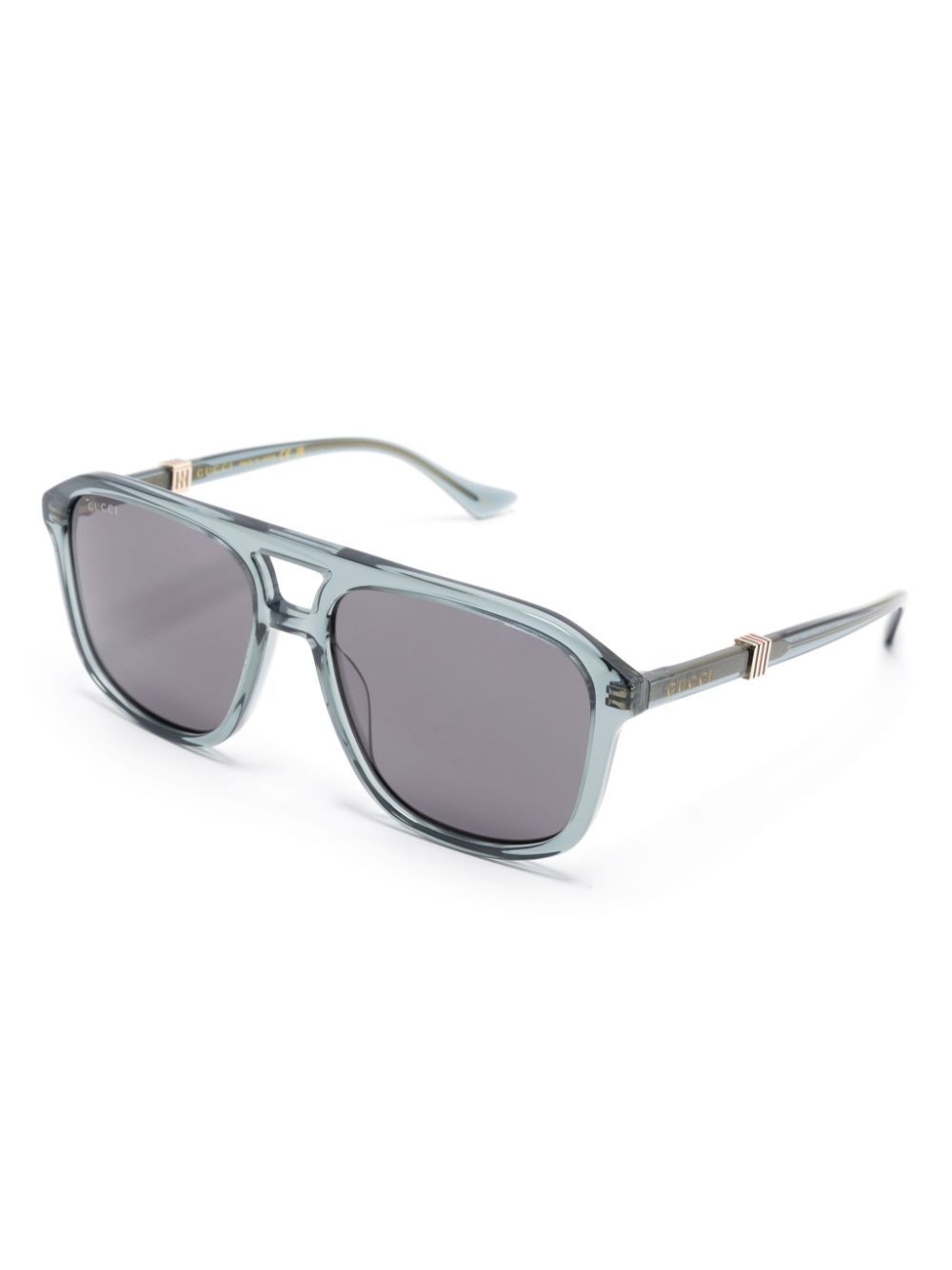 Gucci Eyewear Zonnebril met piloten montuur en print - Groen