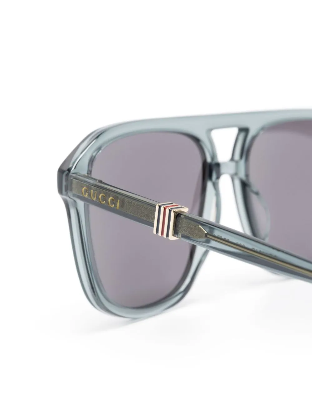 Gucci Eyewear Zonnebril met piloten montuur en print Groen