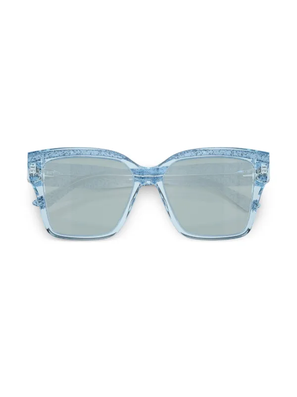 Jimmy Choo Eyewear Giava Glitter Sunglasses | Blue | FARFETCH display picture 3