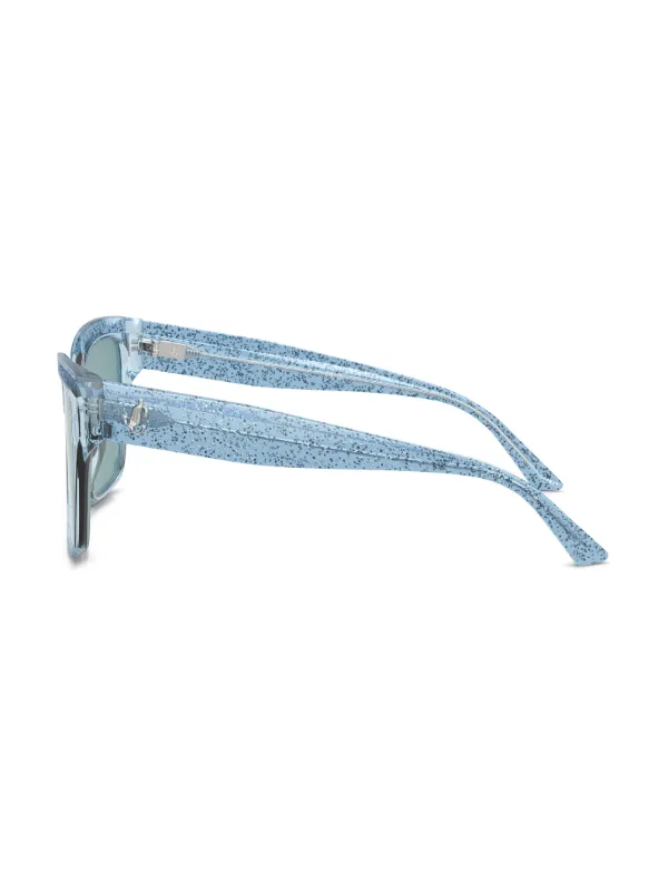 Jimmy Choo Eyewear Giava Glitter Sunglasses | Blue | FARFETCH display picture 3