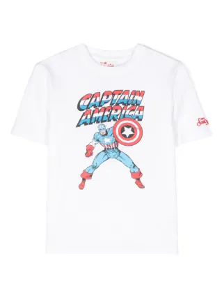 MC2 Saint Barth Kids X Marvel Captain American print T shirt White FARFETCH NZ