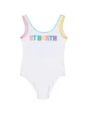 MC2 Saint Barth Kids Cara logo-lettering swimsuit - White