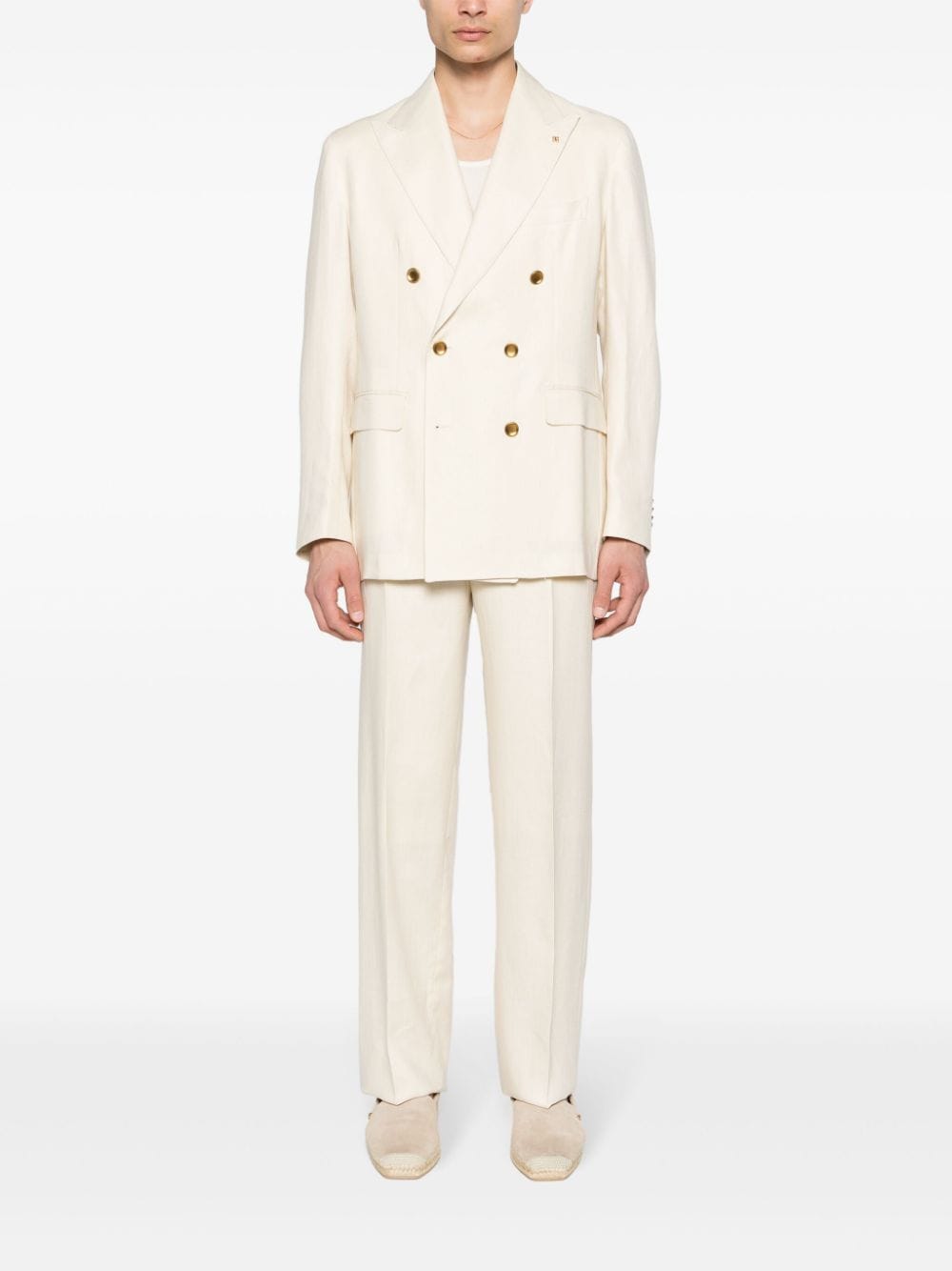Image 2 of Tagliatore double-breasted linen suit