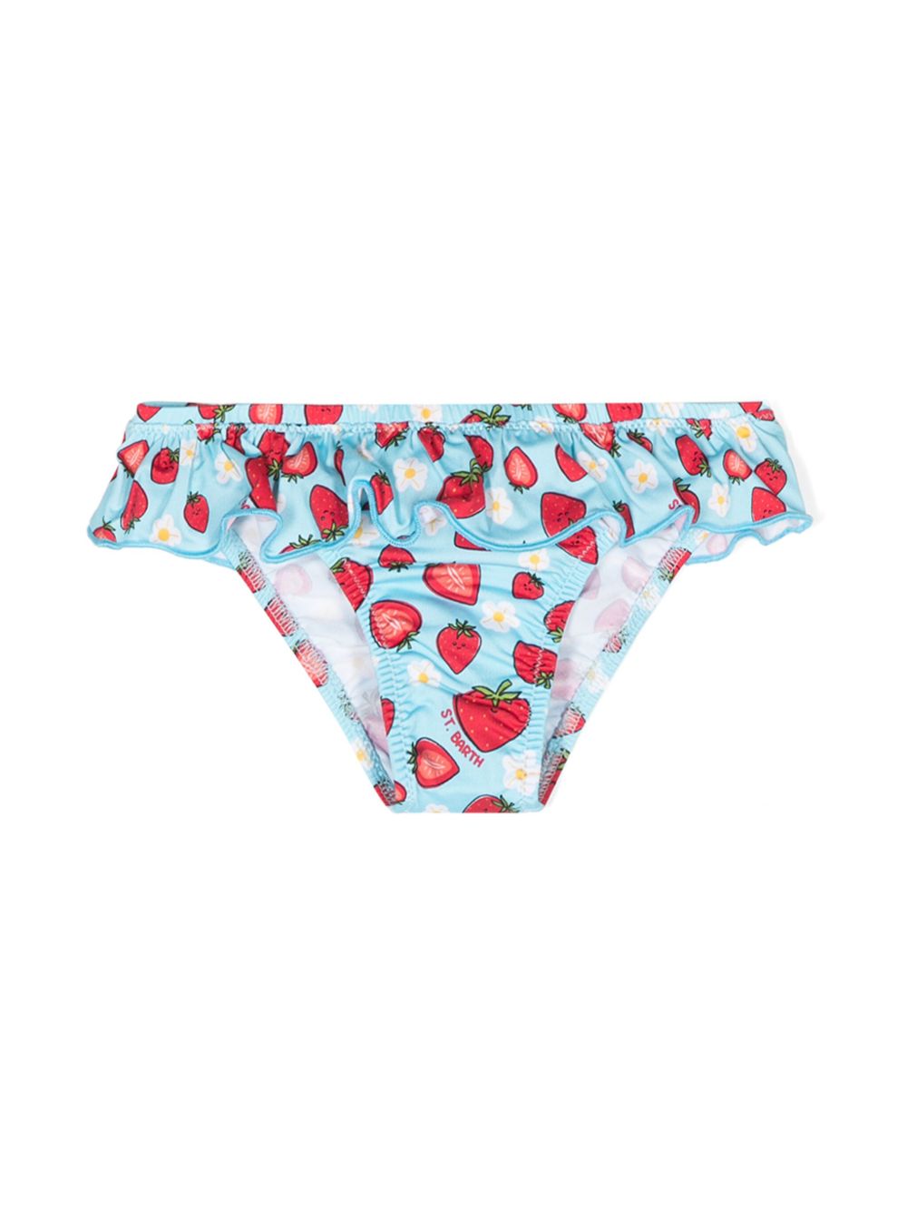 MC2 Saint Barth Kids Bikinislip met aardbeiprint Blauw