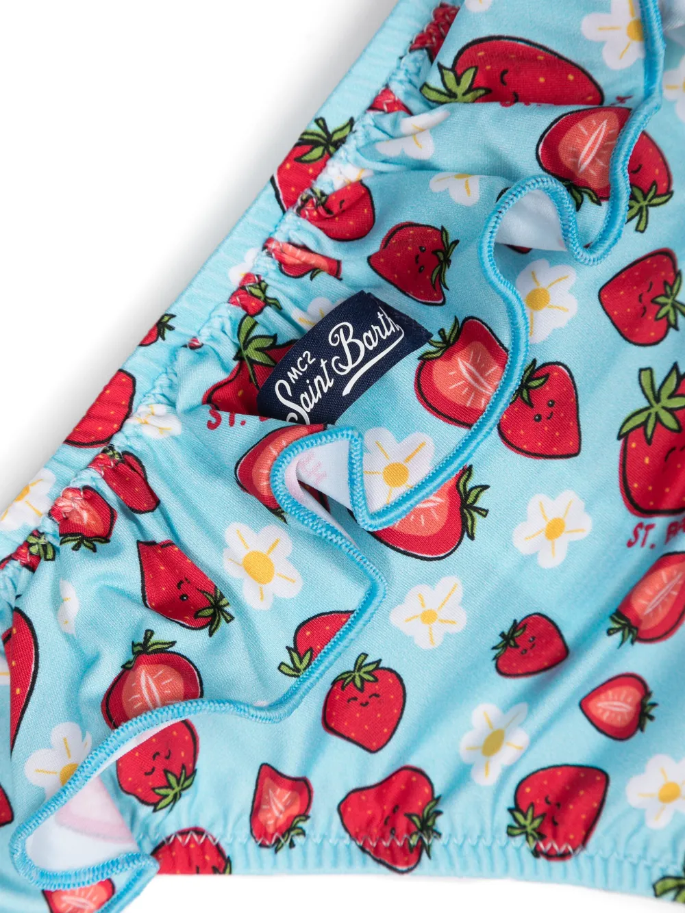MC2 Saint Barth Kids Bikinislip met aardbeiprint - Blauw