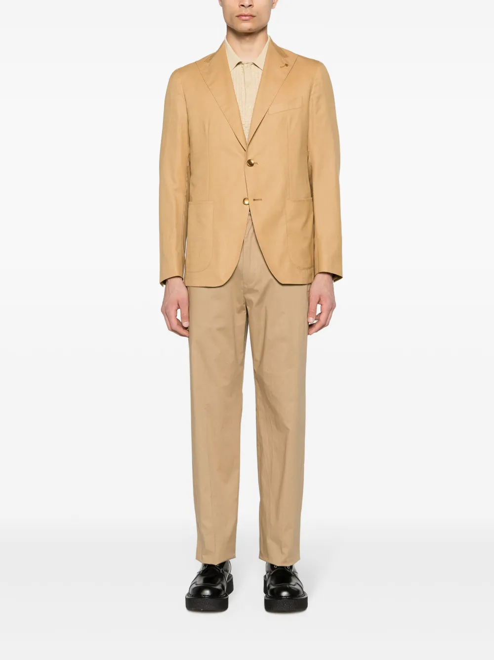 Tagliatore peak-lapels single-breasted blazer - Beige