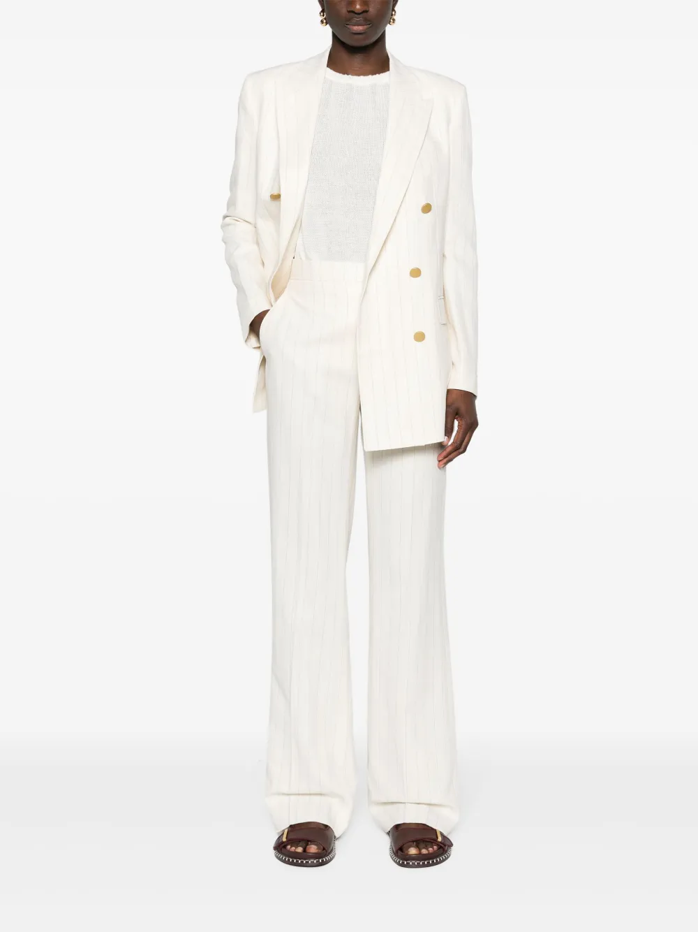 Tagliatore pinstriped double-breasted suit - Beige