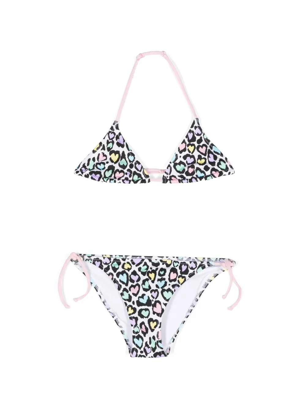 Mc2 Saint Barth Kids' Holly Heart-print Bikini In White