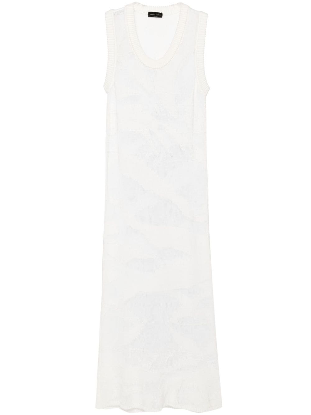 Shop Roberto Collina Intarsia Dress In Neutrals