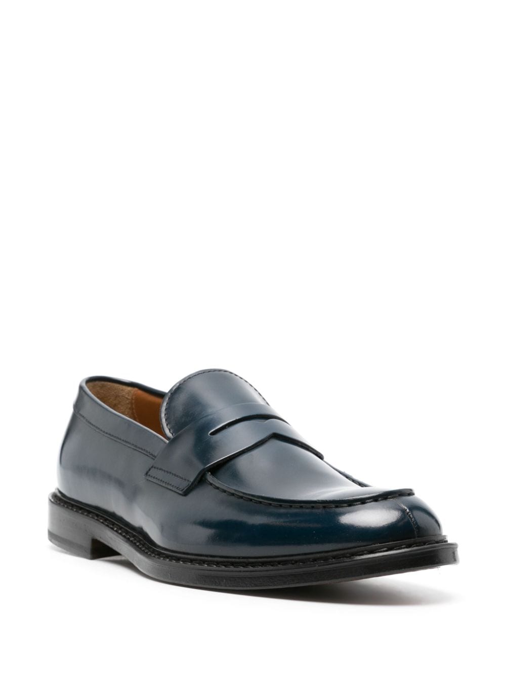 Shop Doucal's Penny-slot Leather Loafers In Black
