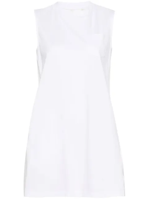 sacai pleat-detail cotton minidress