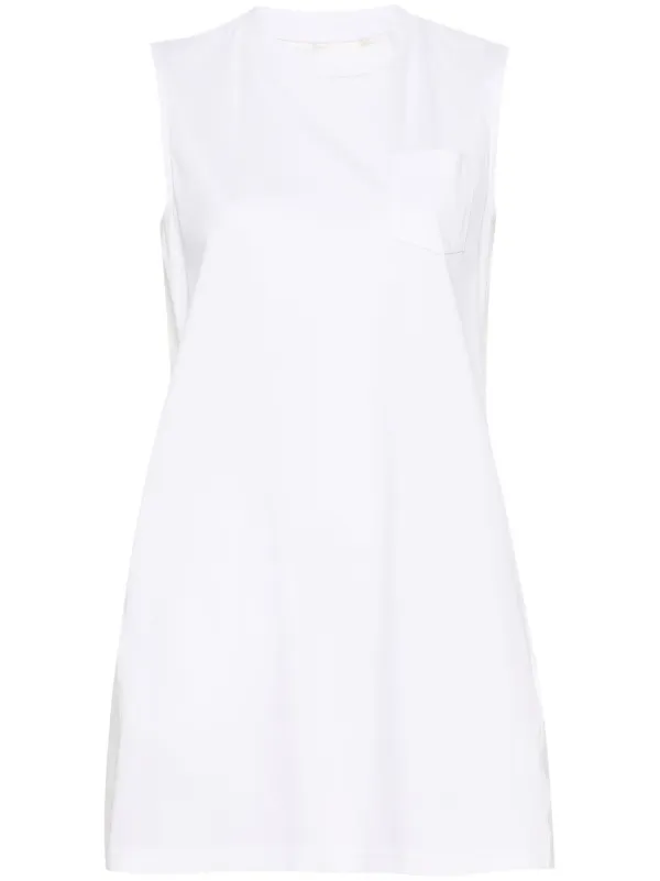 ワンピース Sacai White Cotton Mini Dress 23567080_53750504_600.jpg