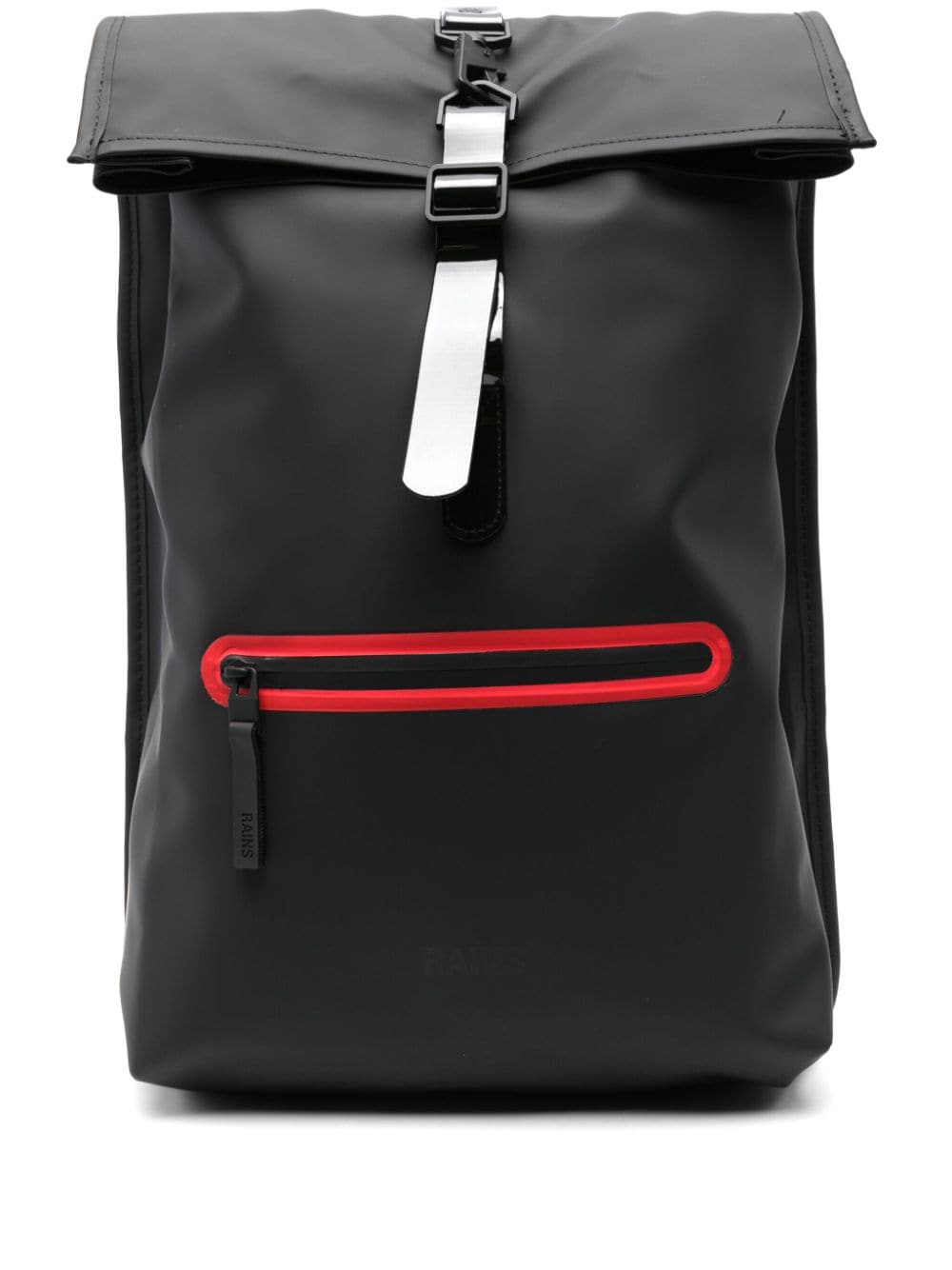 Rains Rolltop Rucksack Contrast Backpack In Black