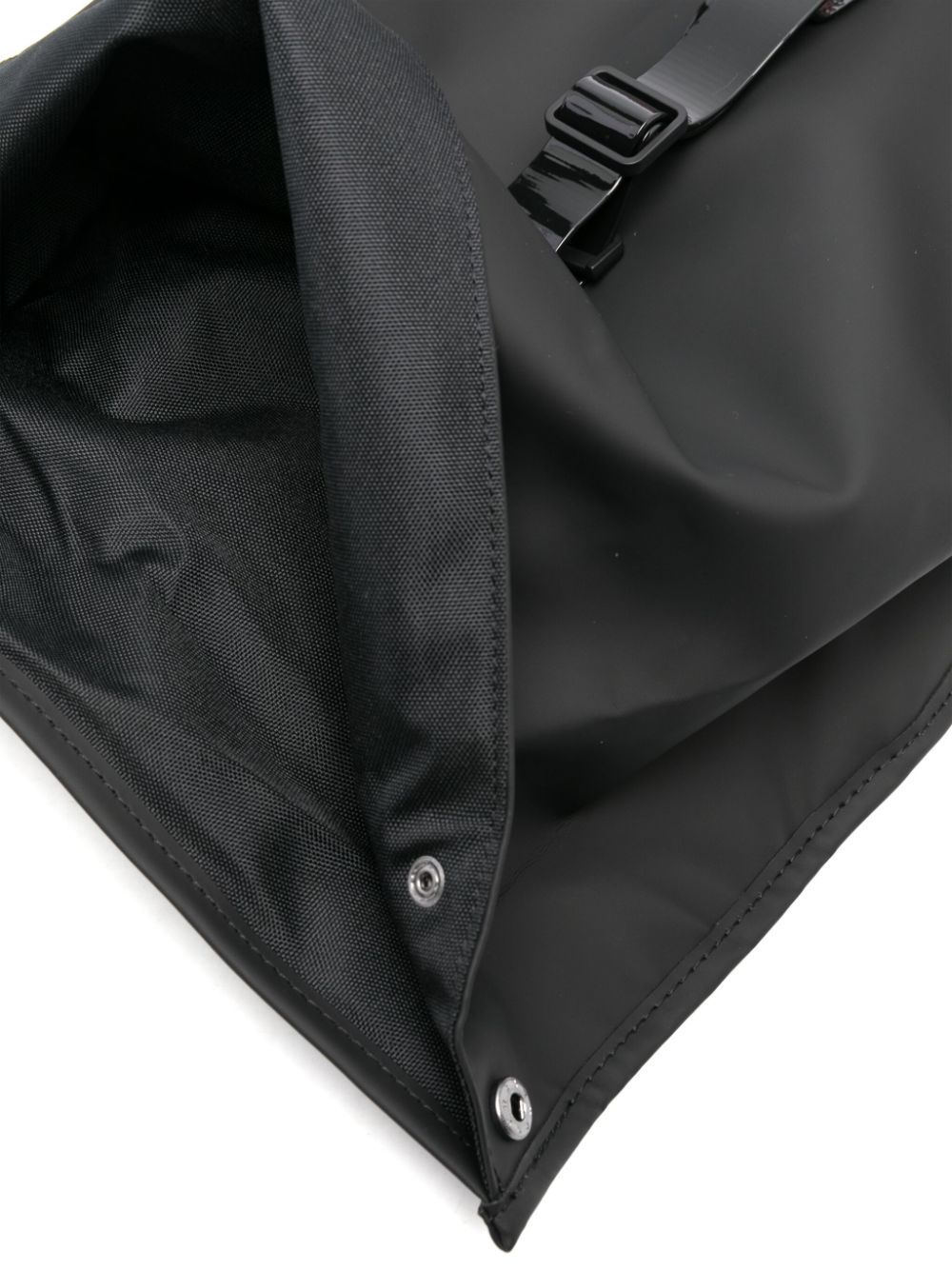 Shop Rains Rolltop Rucksack Contrast Backpack In Black