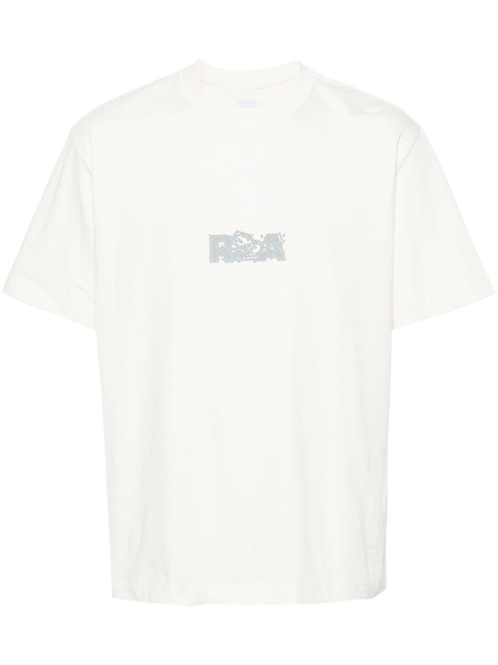 Shop Roa Logo-print Cotton T-shirt In White