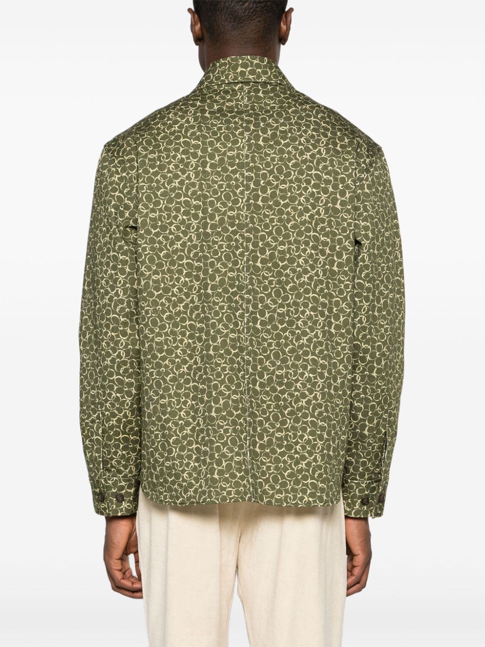 MAISON KITSUNÉ FLORAL-PRINT COTTON SHIRT JACKET 