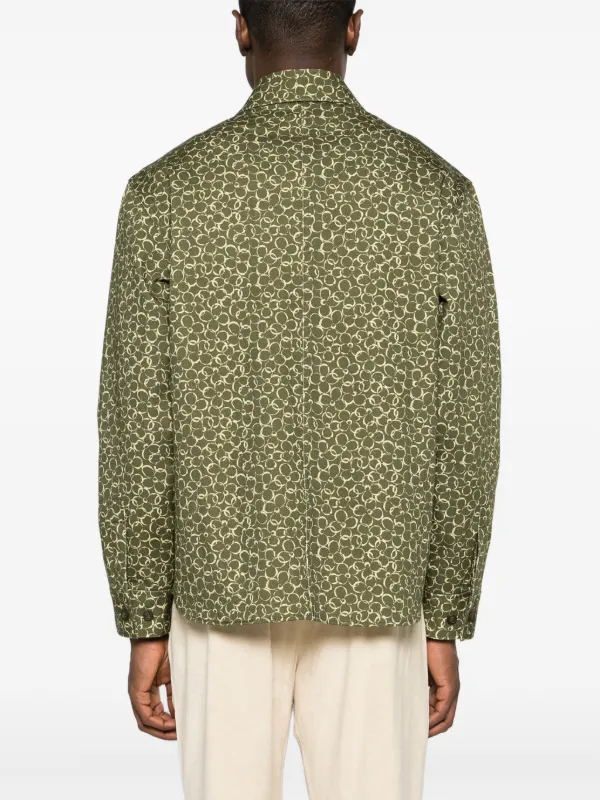 Tシャツ・カットソー MAISON KITSUNE Floral print overshirt (MM00401WW4017 O360) Maison Kitsuné floral-print Cotton Shirt Jacket | Green