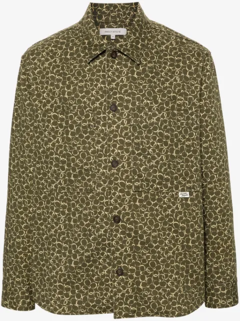 Maison Kitsuné floral-print cotton shirt jacket