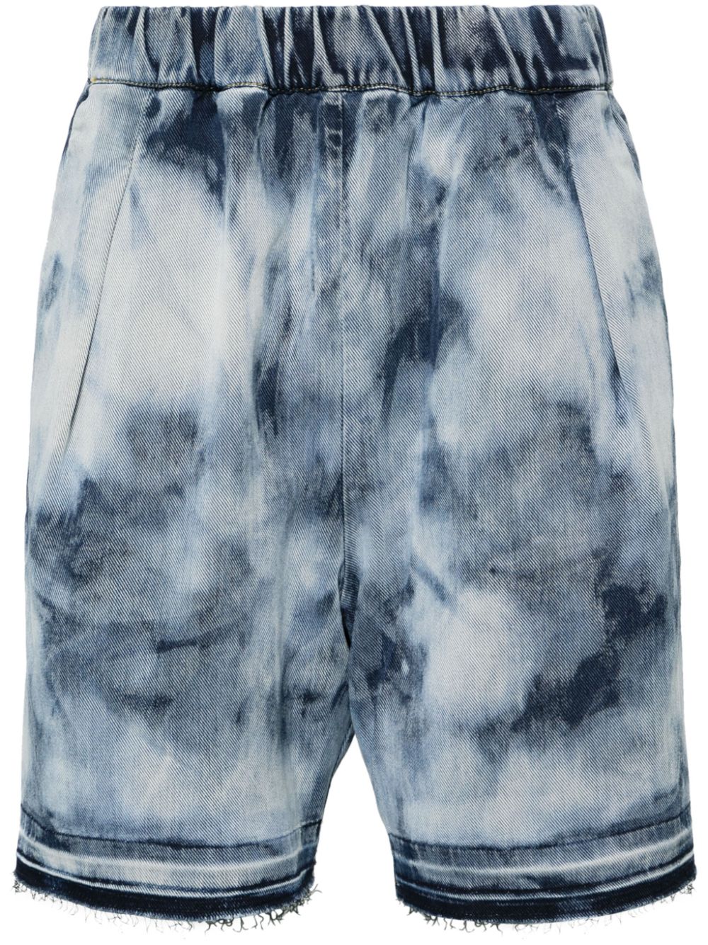 Shop Laneus Mid-rise Denim Shorts In Blue