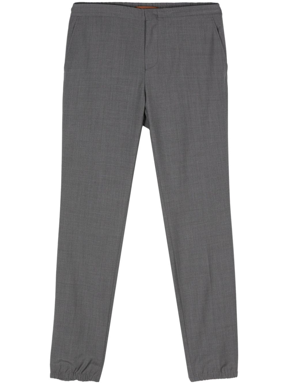 Zegna Wool Tapered Trousers In Grey